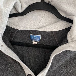 J. Crew Vintage, hoodie, heathers gray, 2/4 button